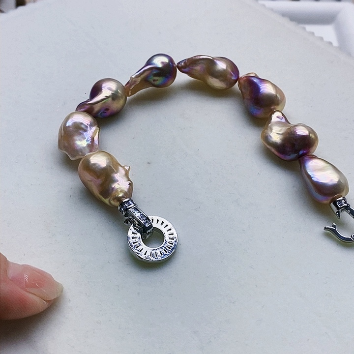 银S925镶嵌淡水珍珠耳饰咸*子