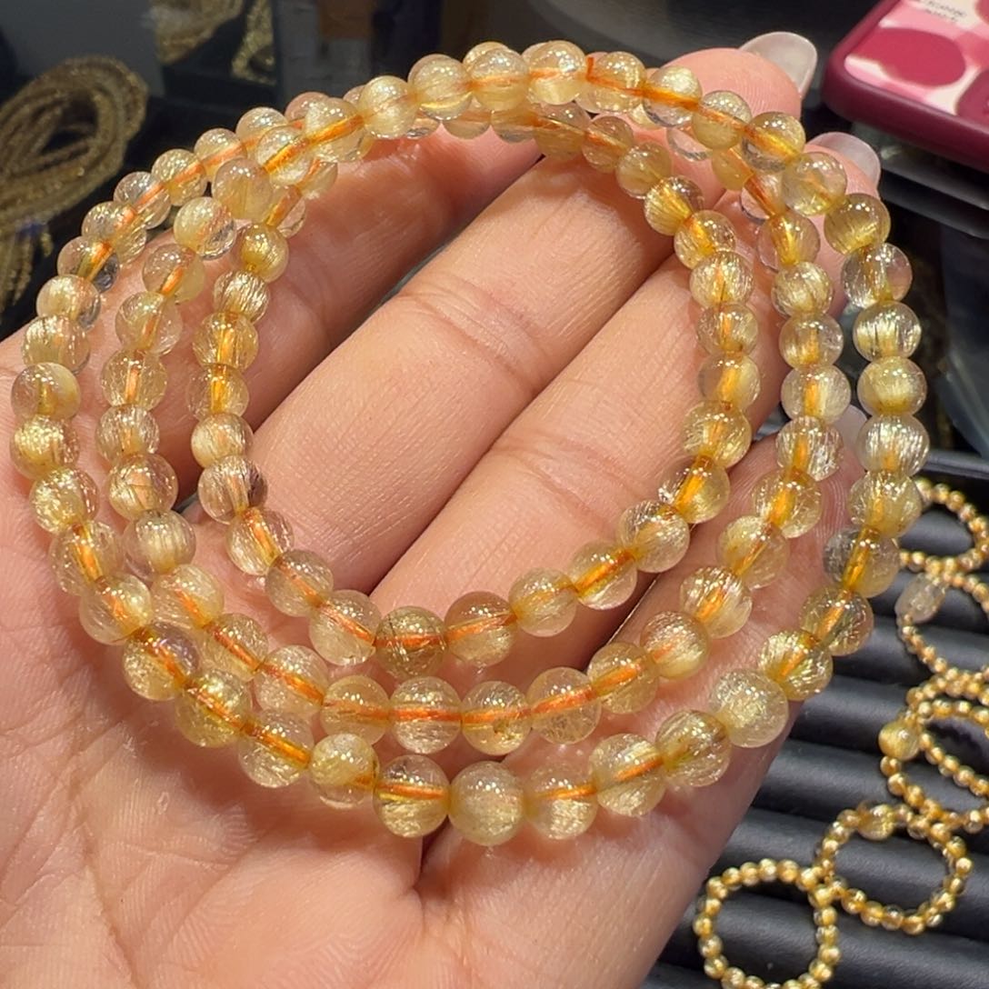 水晶手串未镶嵌发晶多圈