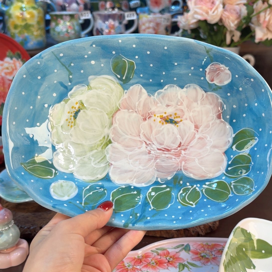 景德镇手绘高温釉下彩陶瓷茶具