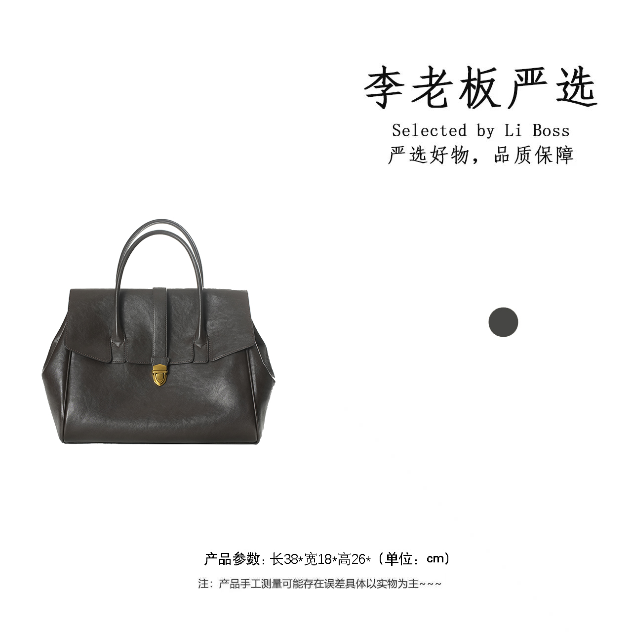 【李老板专属】法式欧美复古四季通用手提包中号手拿包25105-咖啡