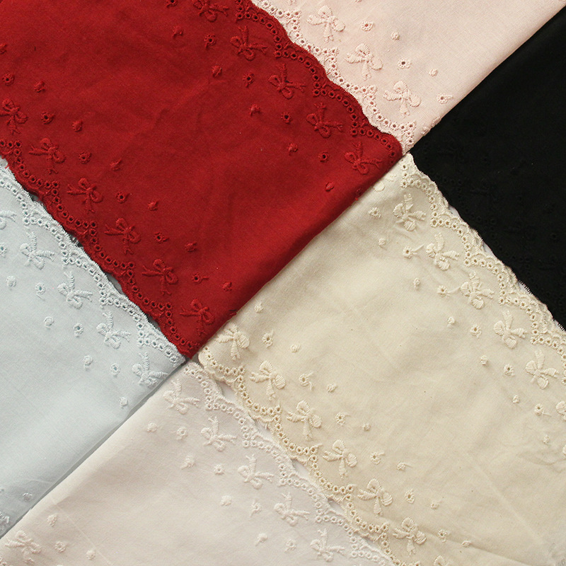 刺绣棉布双边大肠圈花边14cm头饰服装辅料diy材料2号蝴蝶结款