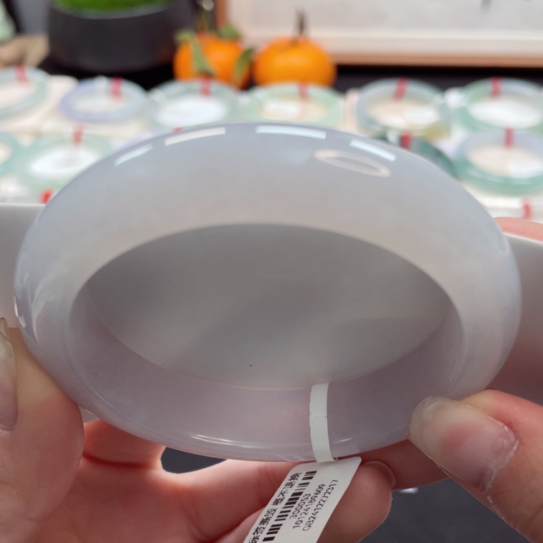 【闪购商品】翡翠手镯未镶嵌56胶润女神柔粉月光11号