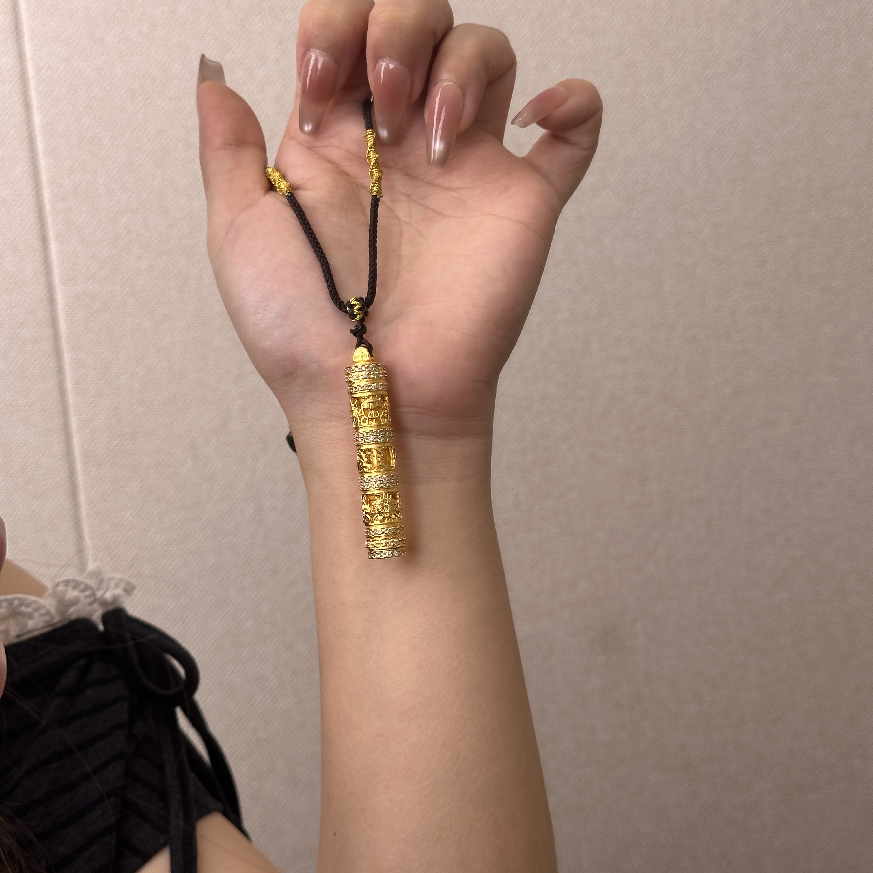 坠链均足银锆石 隐身观音吊坠 大日如来挂件挂坠时尚小众