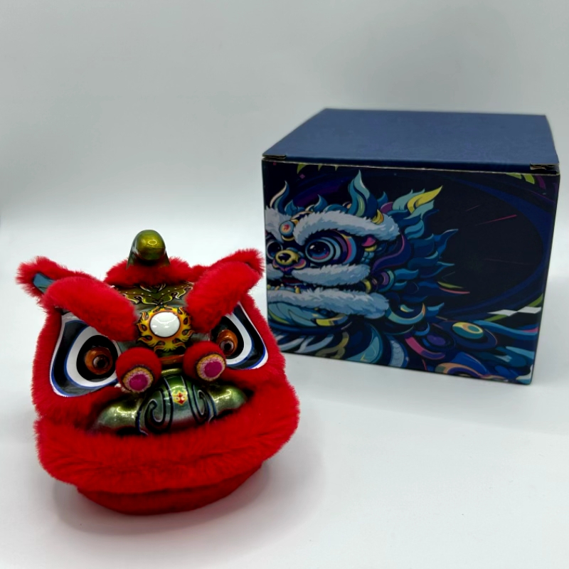 【金属风渐变绿】醒狮摆件赠送坐垫车载居家摆件醒狮工艺品礼品收藏