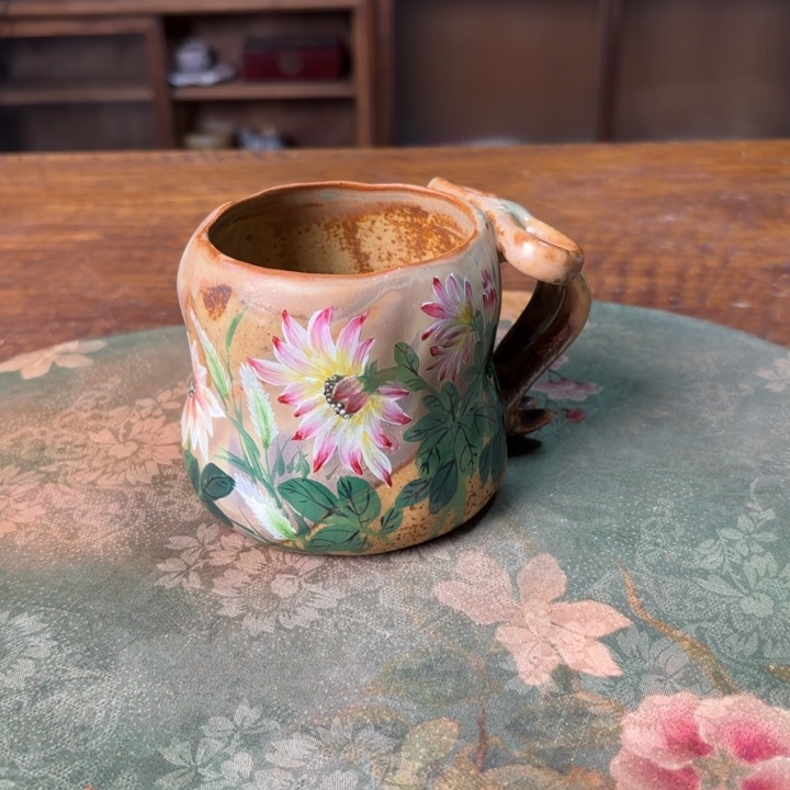 柴烧纯手工手绘陶瓷