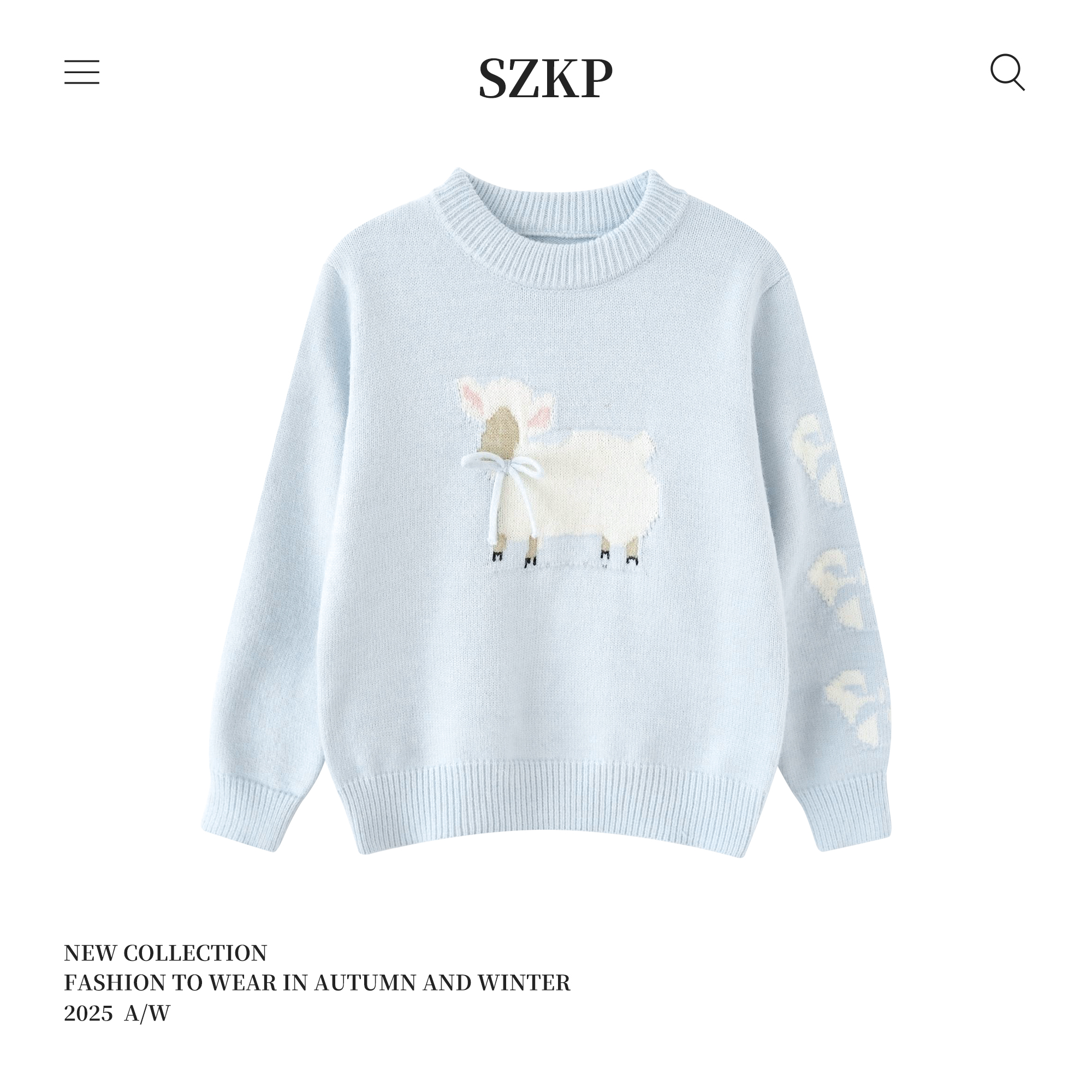 SZKP圆领针织上衣女童装中大童儿童洋气百搭冬款毛衣MFYD552624