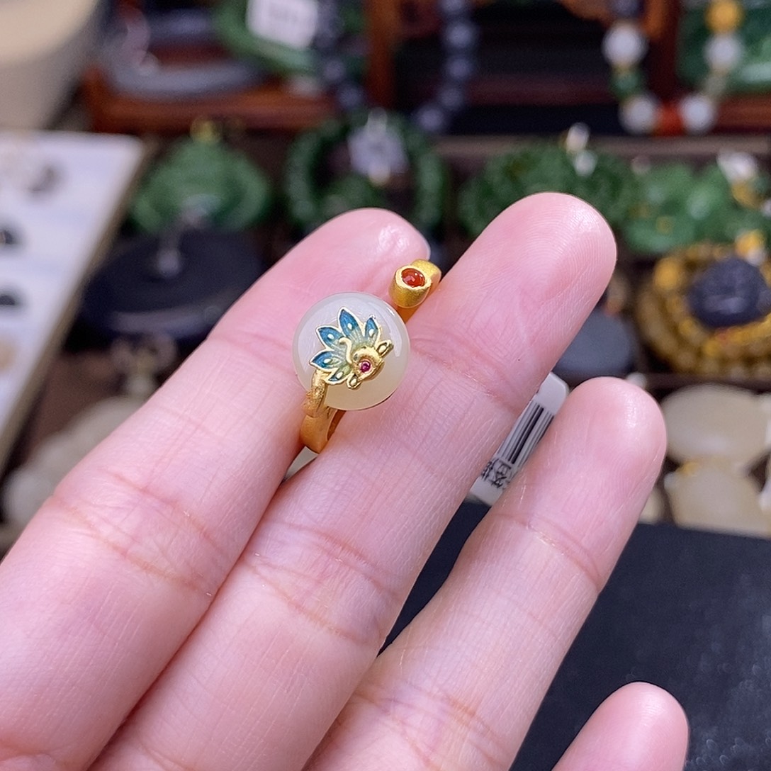 和田玉925.银戒指清货价未镶嵌