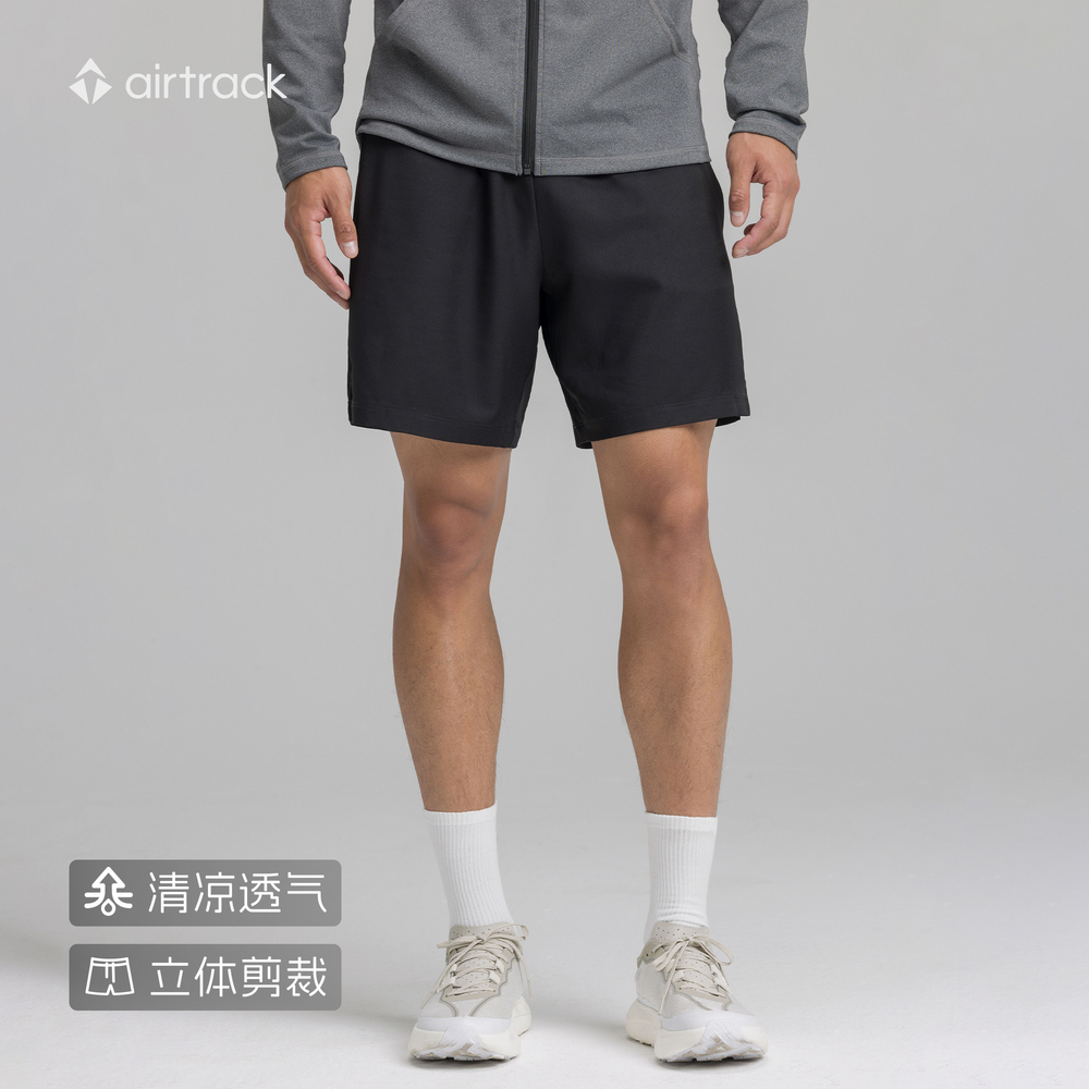 【滔搏联动】Airtrack男子运动梭织短裤TAS250505M02-BLK