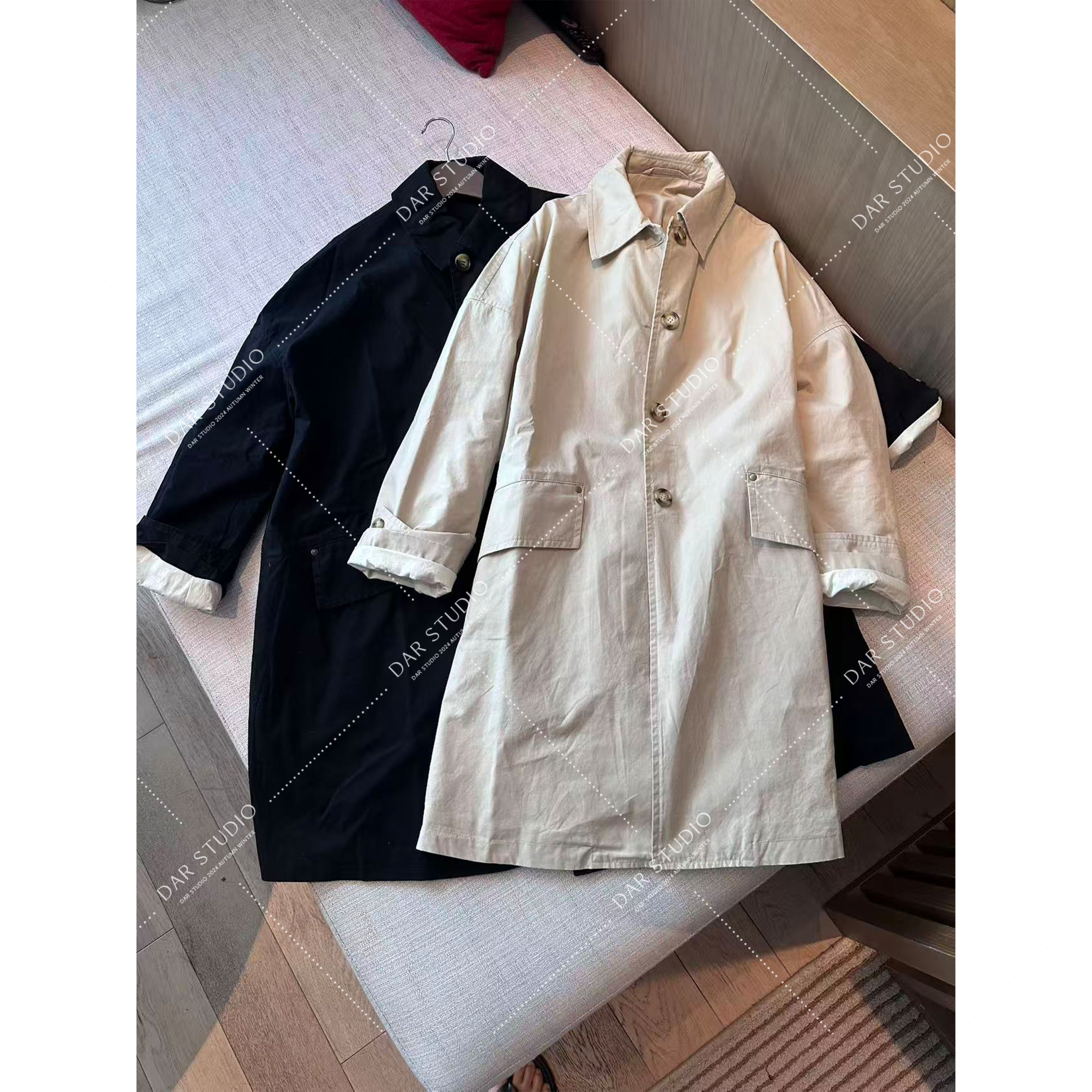 DAR STUDIO 深圳货【米兰假日】2025新款高品质纯棉风衣外套25184