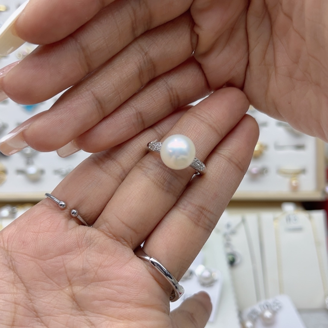 合金戒指淡水珍珠