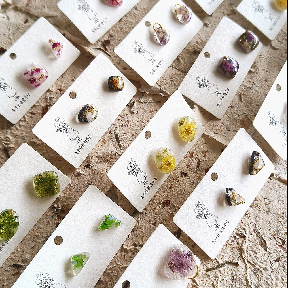 非金属树脂耳饰 生命力拉满的植物鲜花手工耳钉