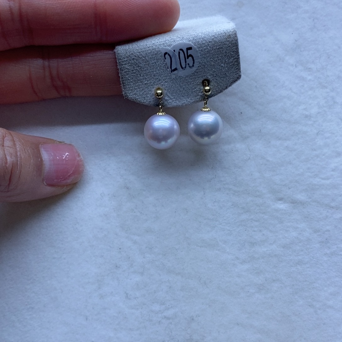 淡水珍珠耳饰18K金镶嵌205