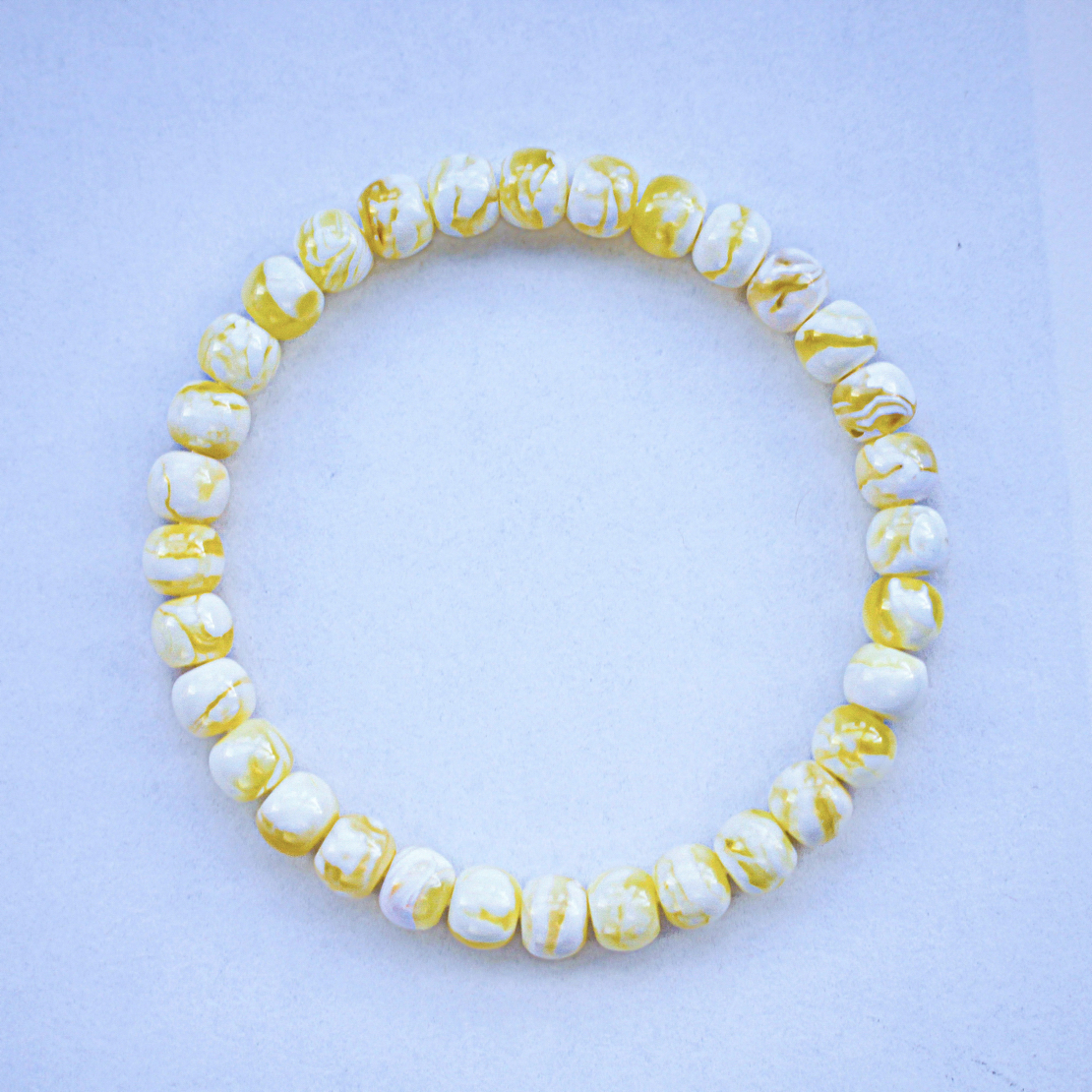 7.3mm精品俄料瓷白花老型蜜蜡手串6.96克 精工 虎皮花蜡 性价比高