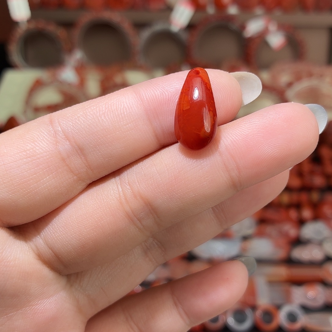 南红玛瑙未镶嵌颈饰火焰卡子