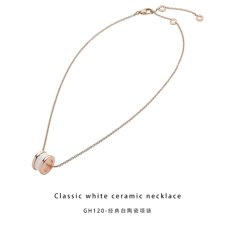 CNC精工项链 经典白陶瓷项链高级感锁骨链GH120