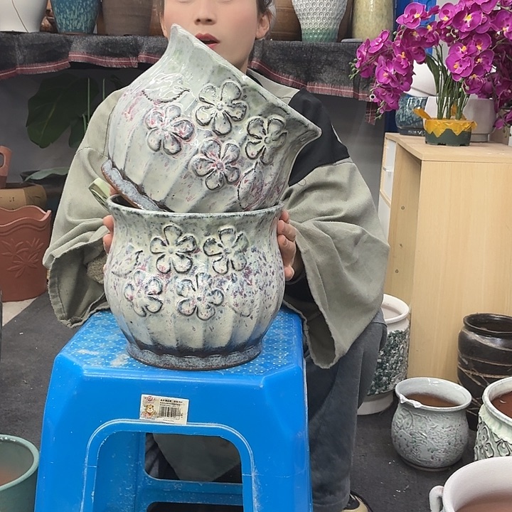 20×18 -粗陶花盆有孔-买买买