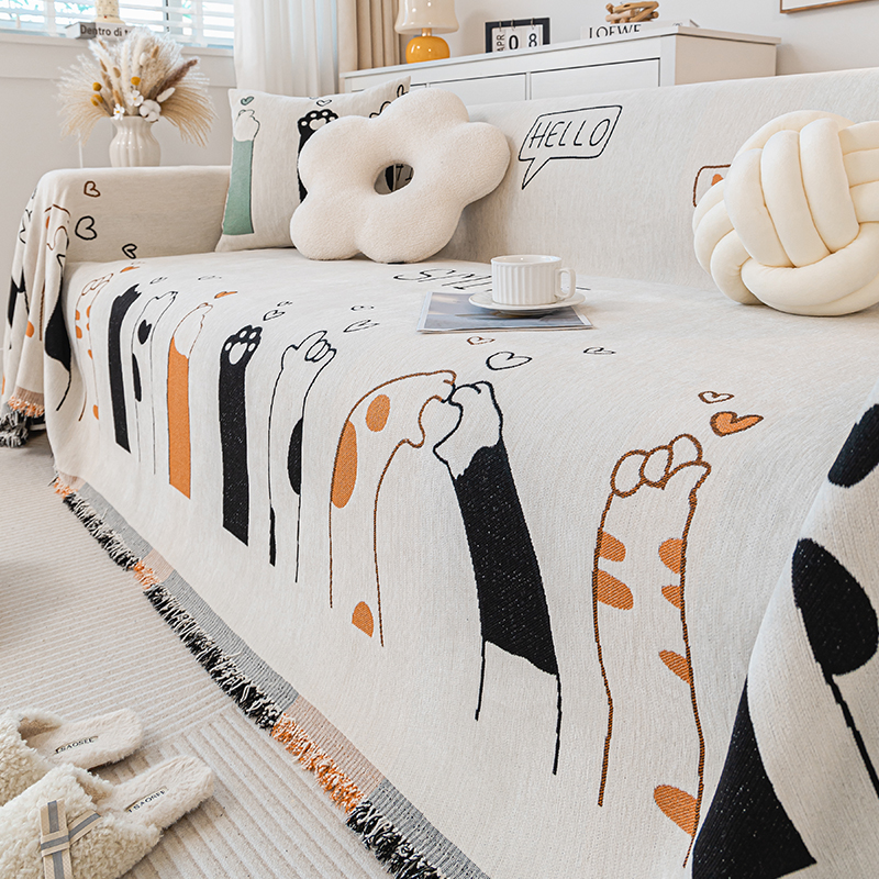 2025新款四季通用防猫抓沙发巾沙发盖布全盖沙发套罩防尘沙发毯垫