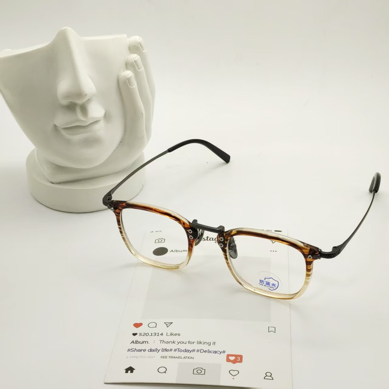 【5172】豹纹小众平光镜男女同款不挑脸型复古防蓝光镜可配度数