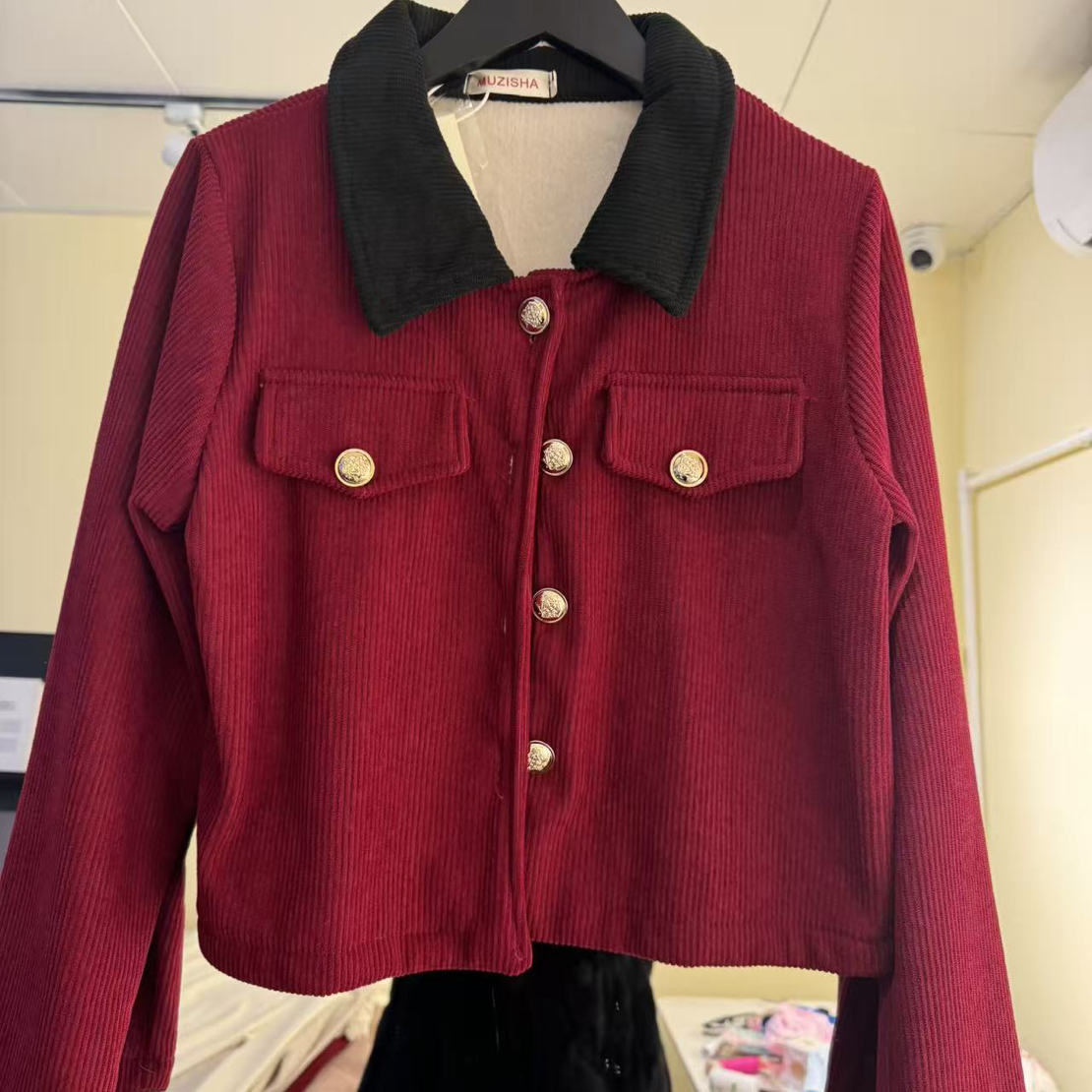 秋冬加绒加厚红色小香风女装套装