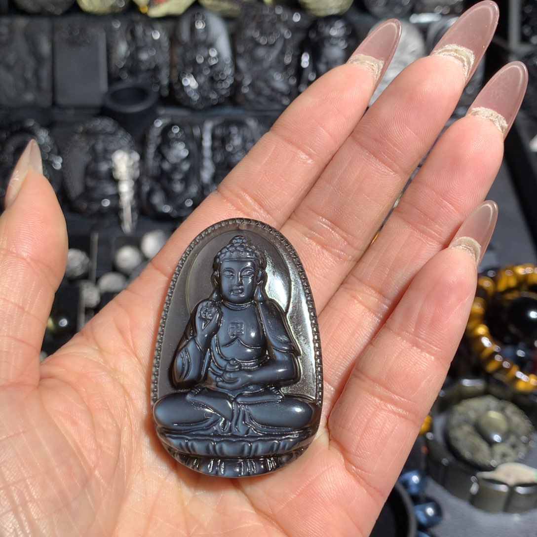 黑曜岩吊坠(赠链)未镶嵌?***?狗