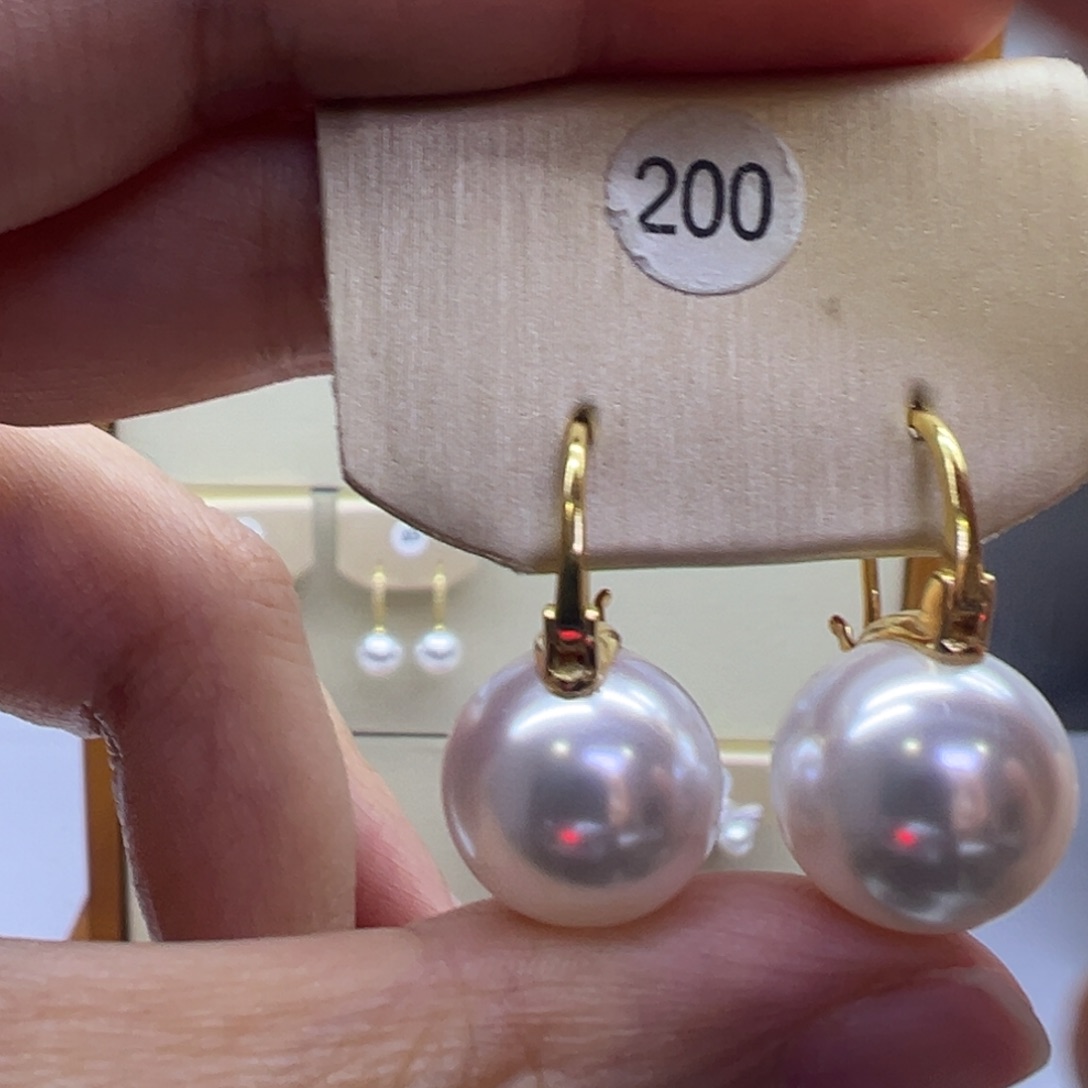 银S925镶嵌耳饰淡水珍珠