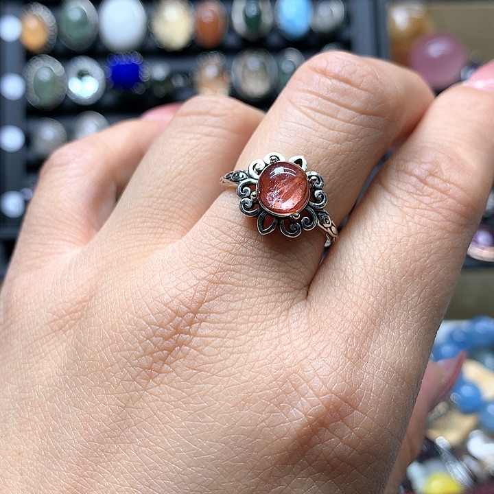 水晶戒指水晶银S925镶嵌