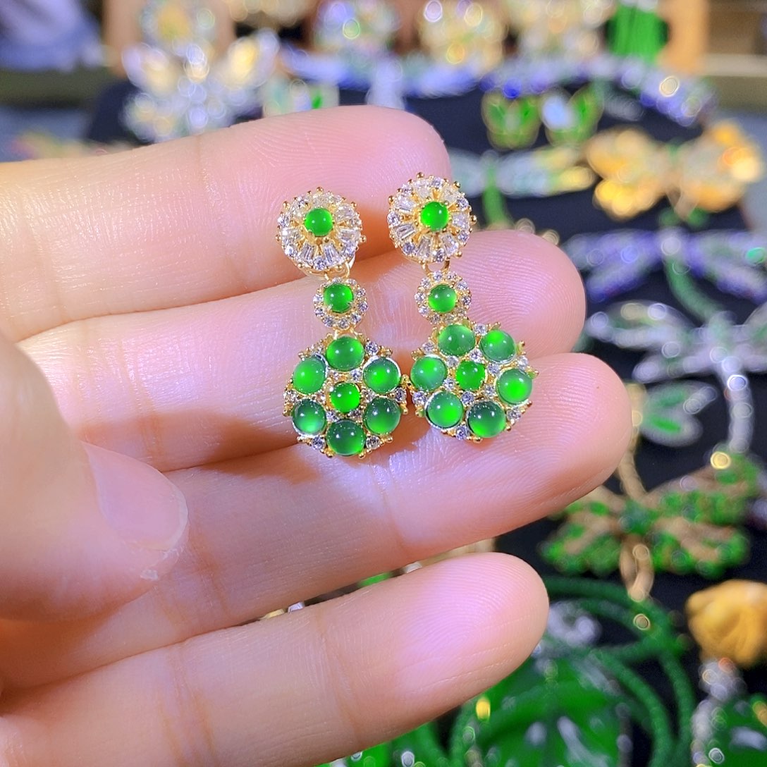 吊坠(不含链)银S925镶嵌翡翠