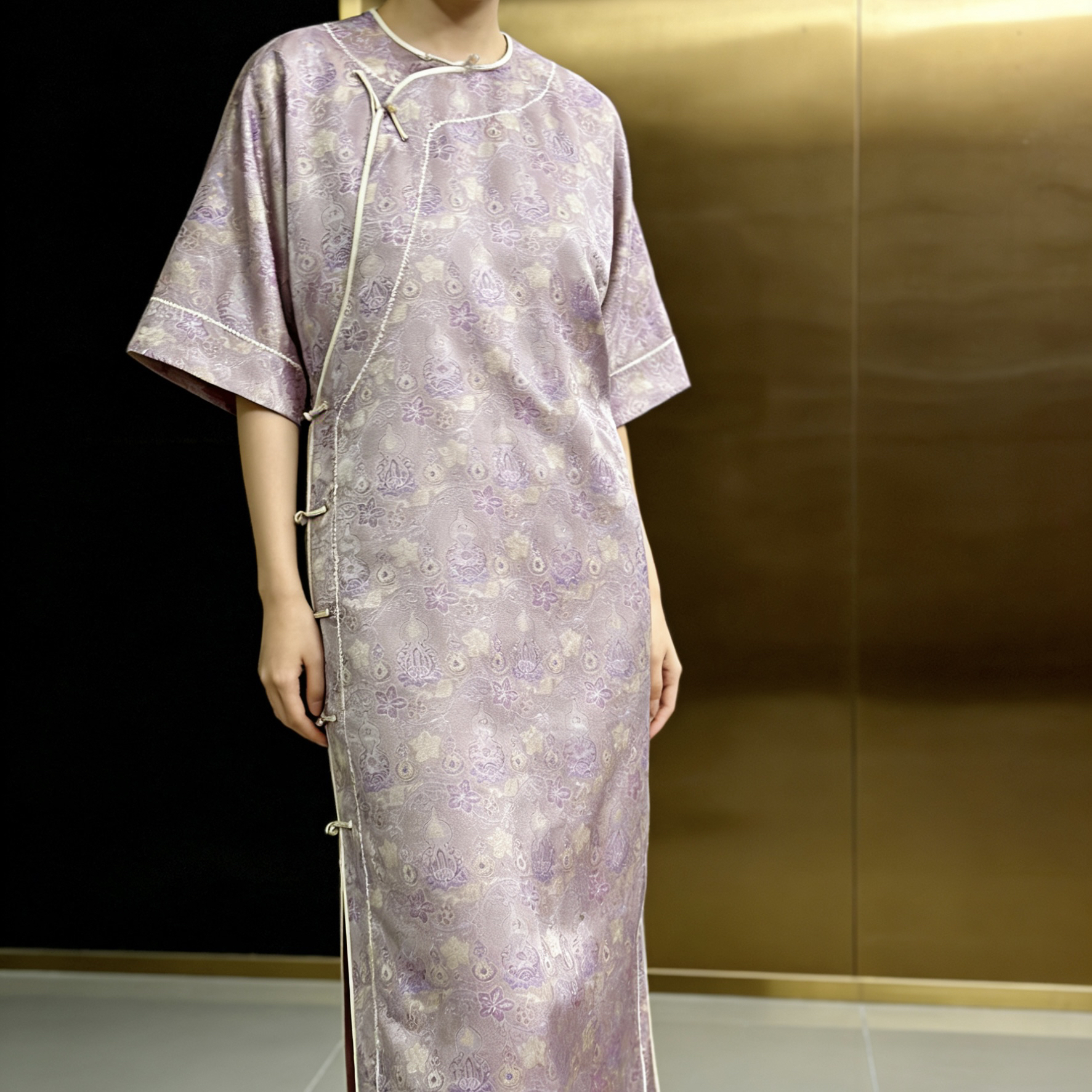 岚盈栖新款中式宽松旗袍长裙251652