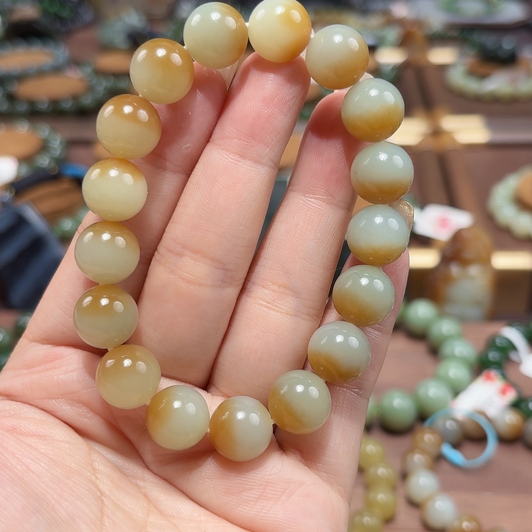 和田玉未镶嵌手链金山12 