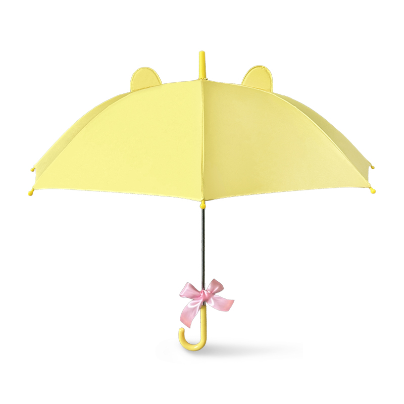 可爱立体耳朵小黄伞创意遮阳防晒防紫外线太阳伞晴雨两用长柄雨伞