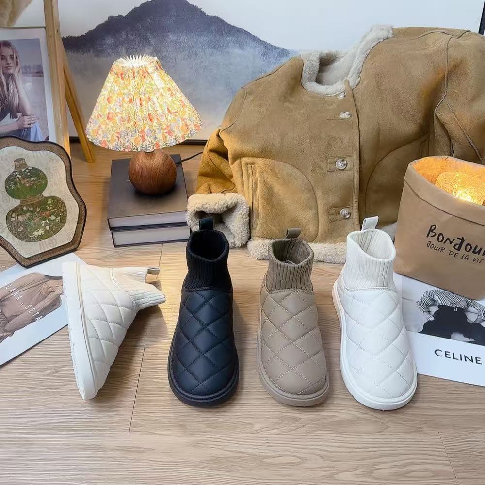 1689简约大气休闲小格子雪地鞋