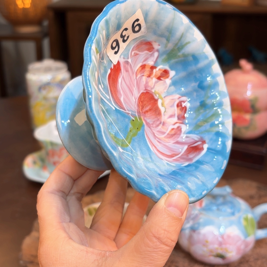 景德镇手绘高温釉下彩陶瓷茶具