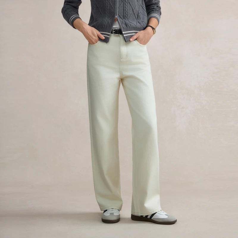 POLOWALK女装2025新品秋季女士潮流阔腿牛仔裤AG8W53720411