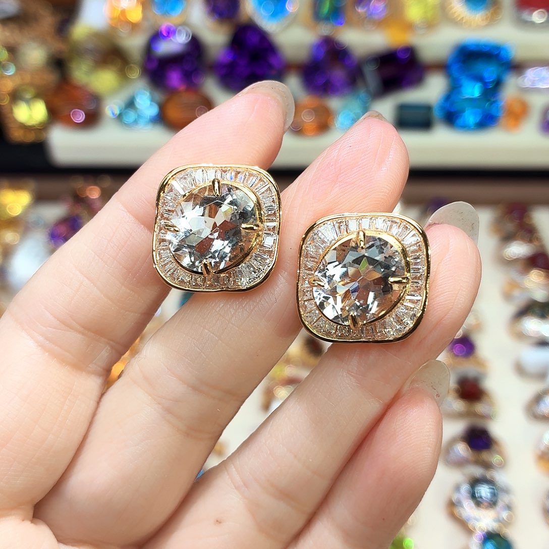 耳饰银S925镶嵌水晶