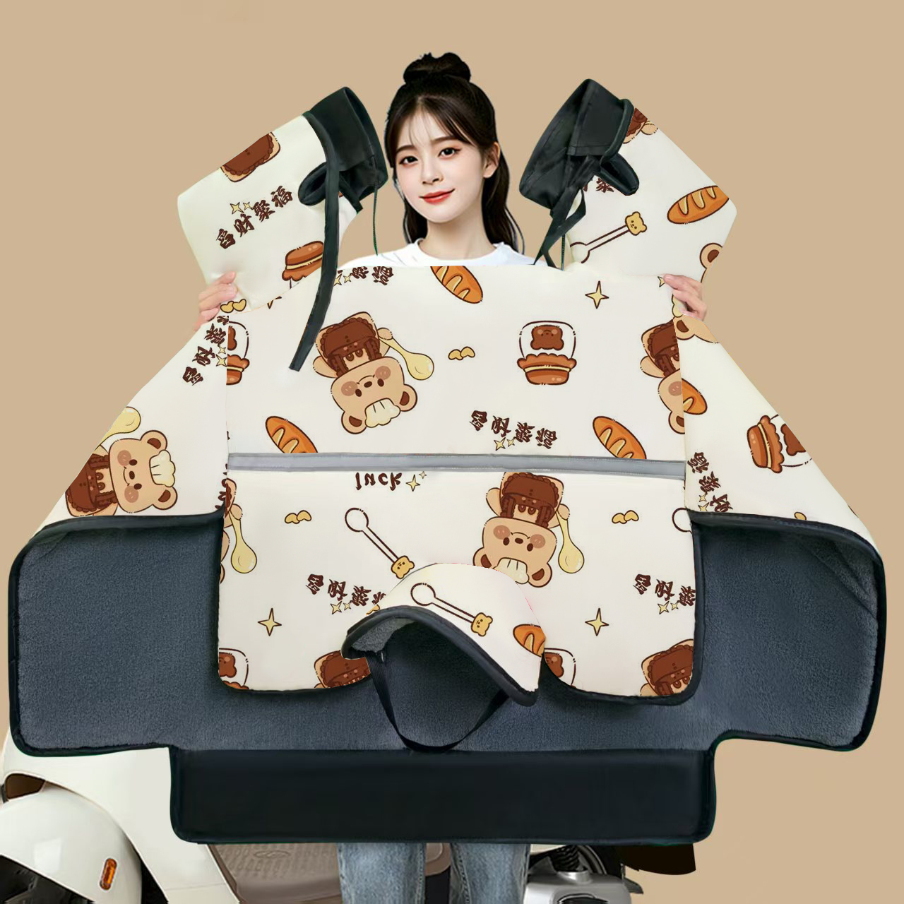 电动车挡风被冬季加绒加厚防水三轮车电瓶踏板摩托车加大加长新款