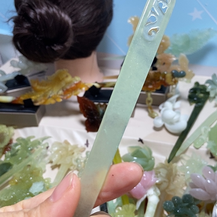 未镶嵌岫玉发簪发簪