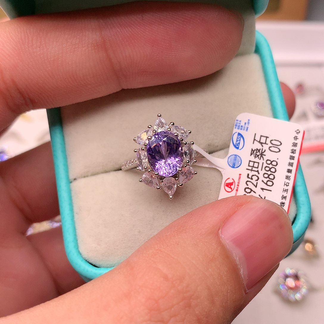 坦桑石戒指银S925镶嵌