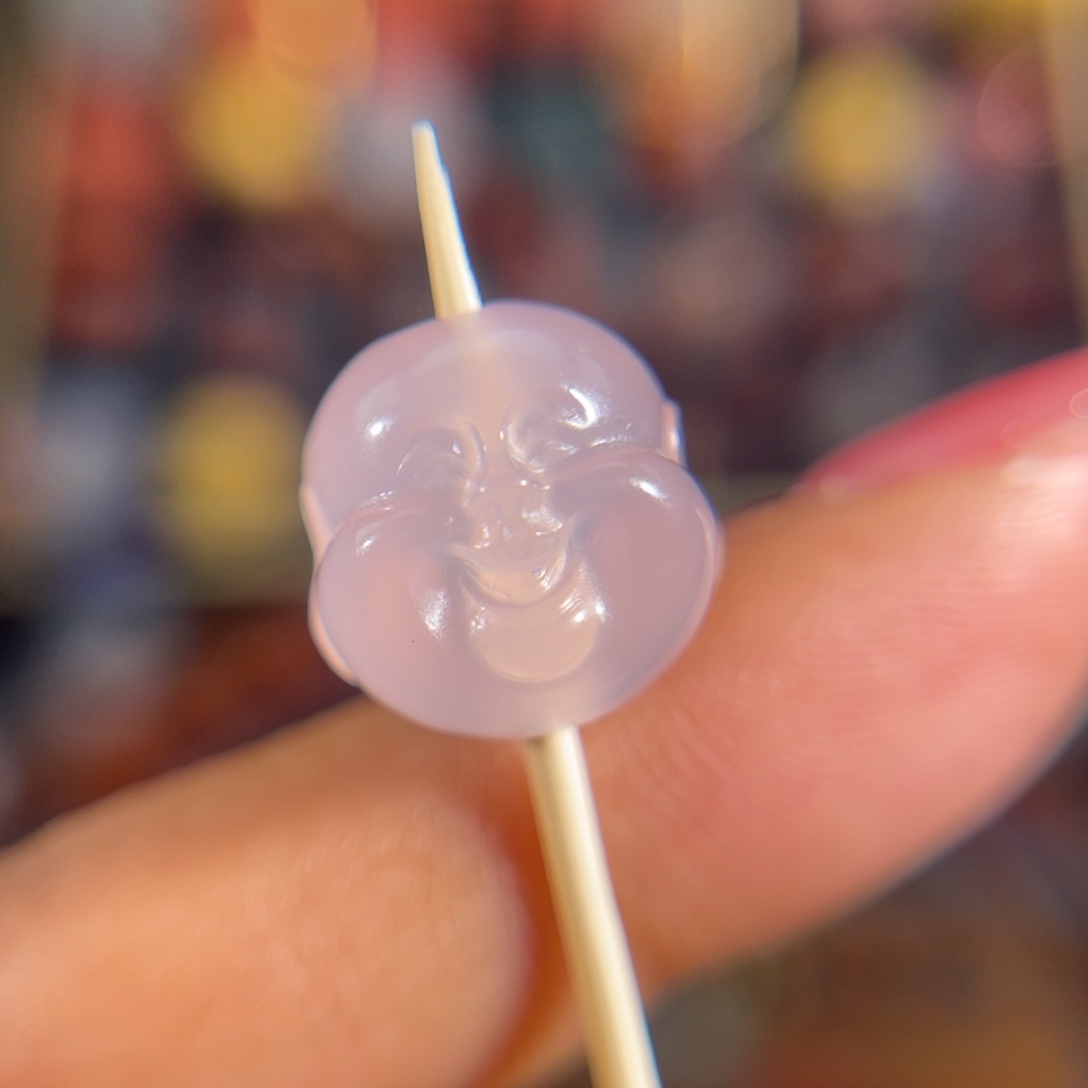 玛瑙/玉髓中洞子弥勒头12.5不退换未镶嵌