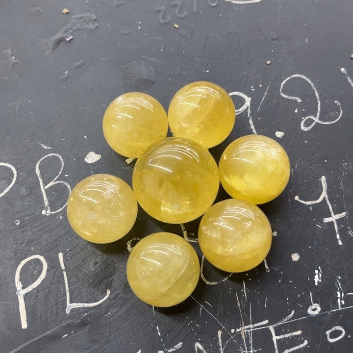 水晶珠宝半成品未镶嵌七星黄球