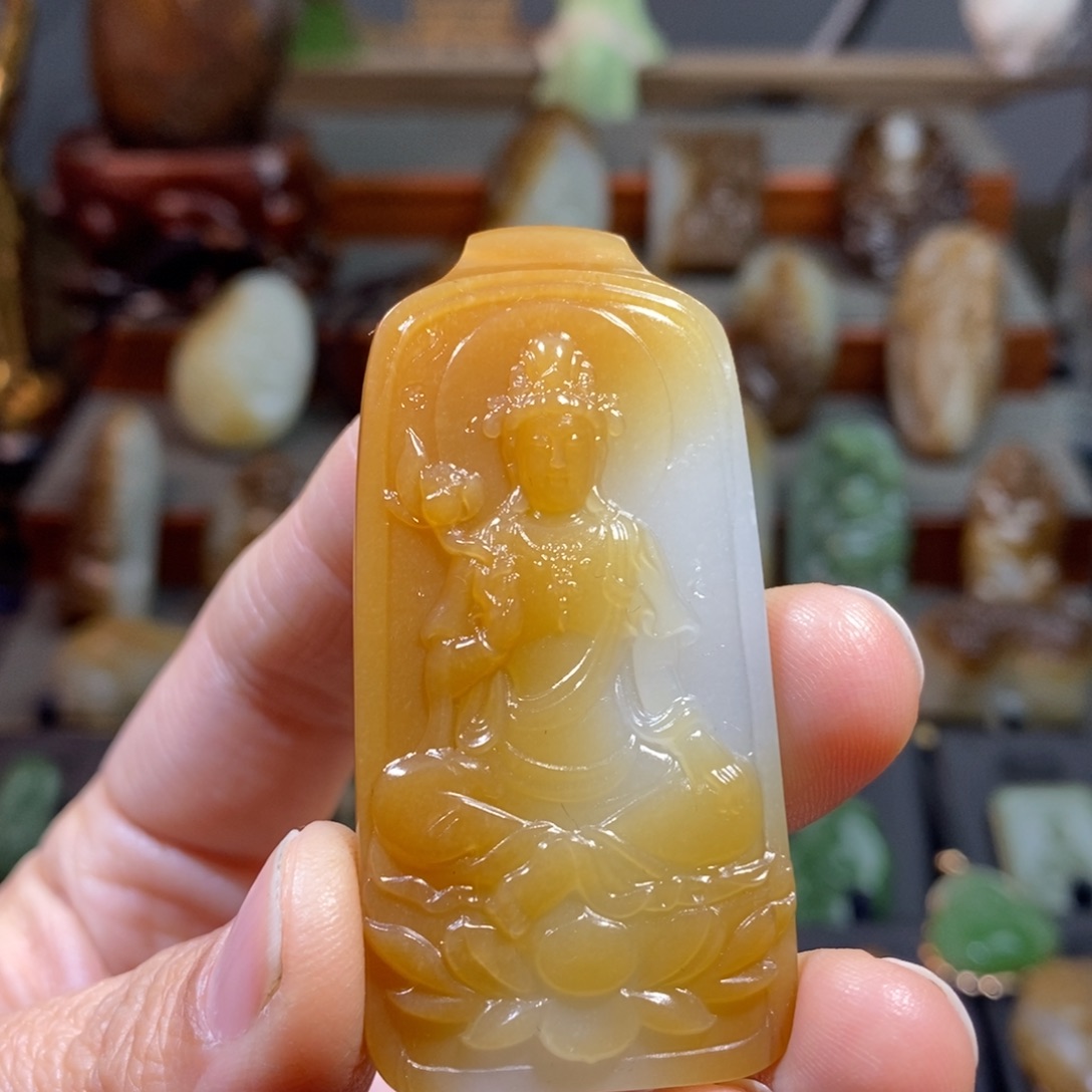 定制和田玉褝*观音牌子