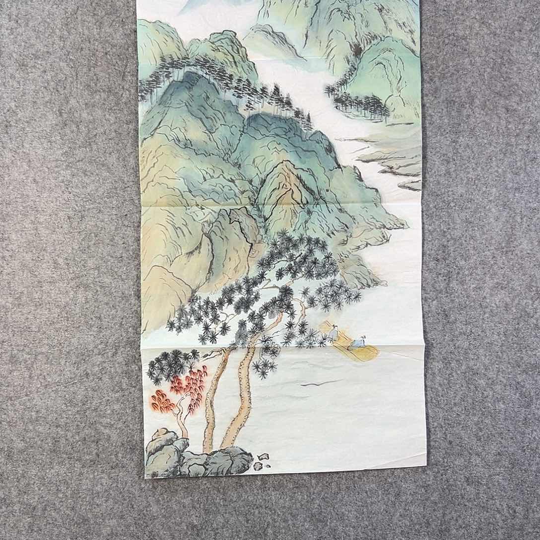 国画439 花鸟在树丛的顶端鸣叫叫声