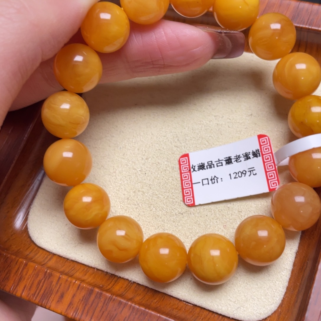 未镶嵌蜜蜡手链手串