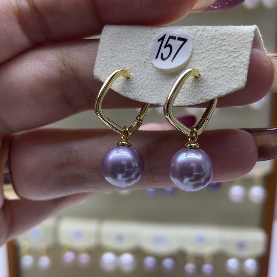 淡水珍珠耳饰银S925镶嵌