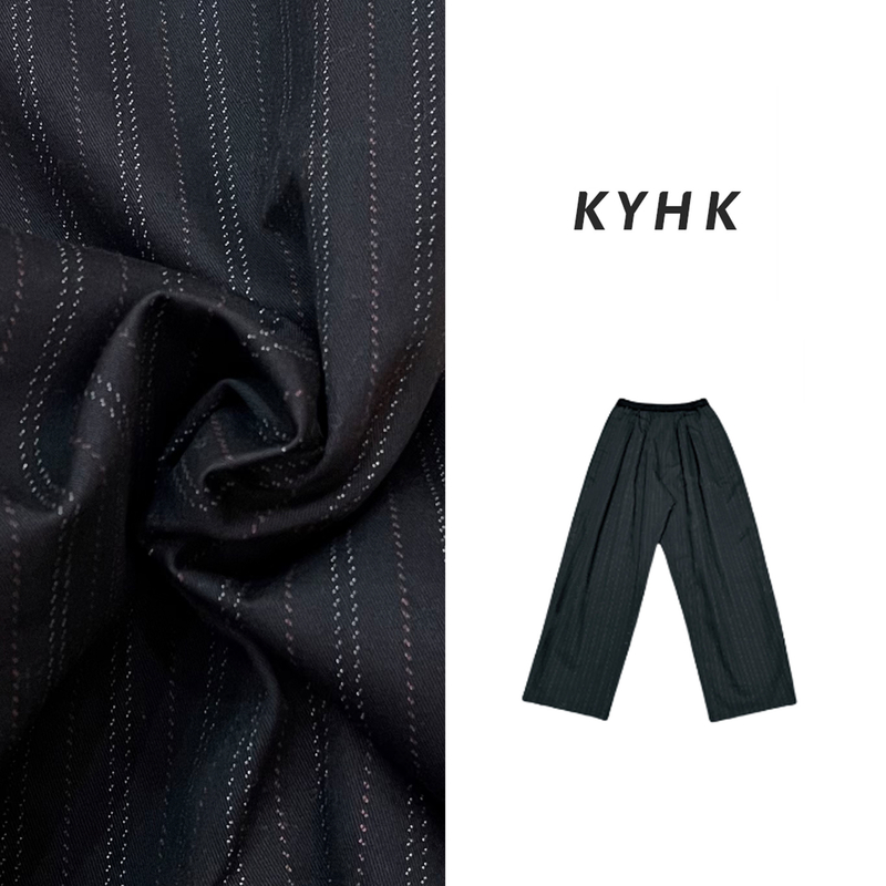 简约松紧腰百搭条纹萝卜裤240985