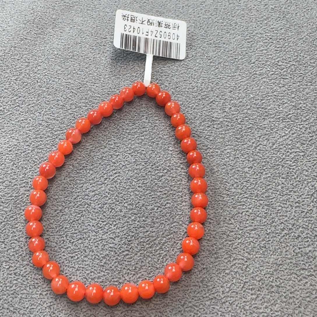 南红玛瑙手串未镶嵌廊坡辣椒红4mm单圈