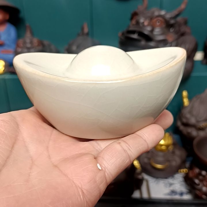 茶宠汝窑元宝茶宠摆件