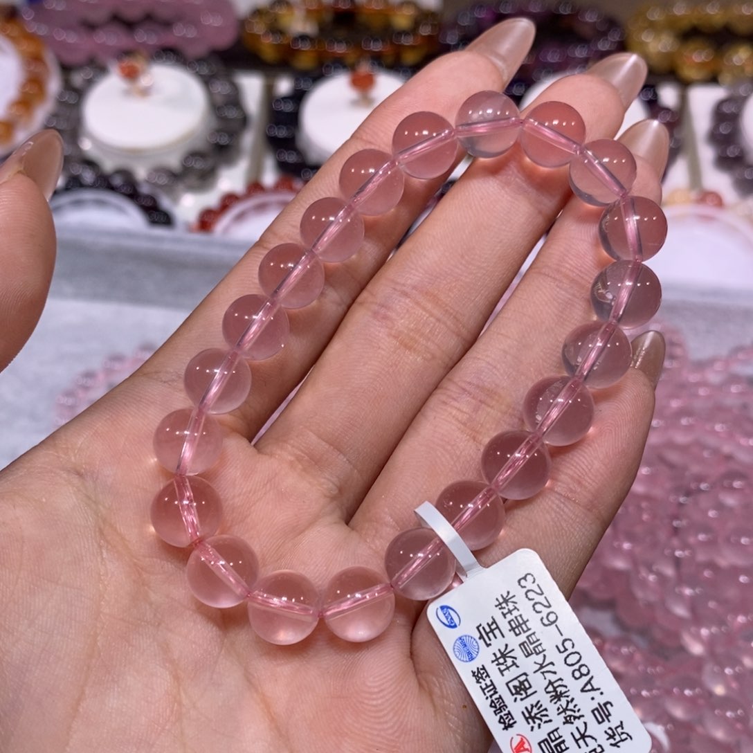 水晶手链未镶嵌粉晶9+