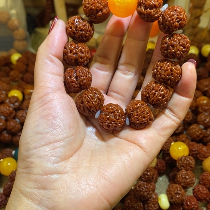 金刚菩提手串205玉化琉璃黄