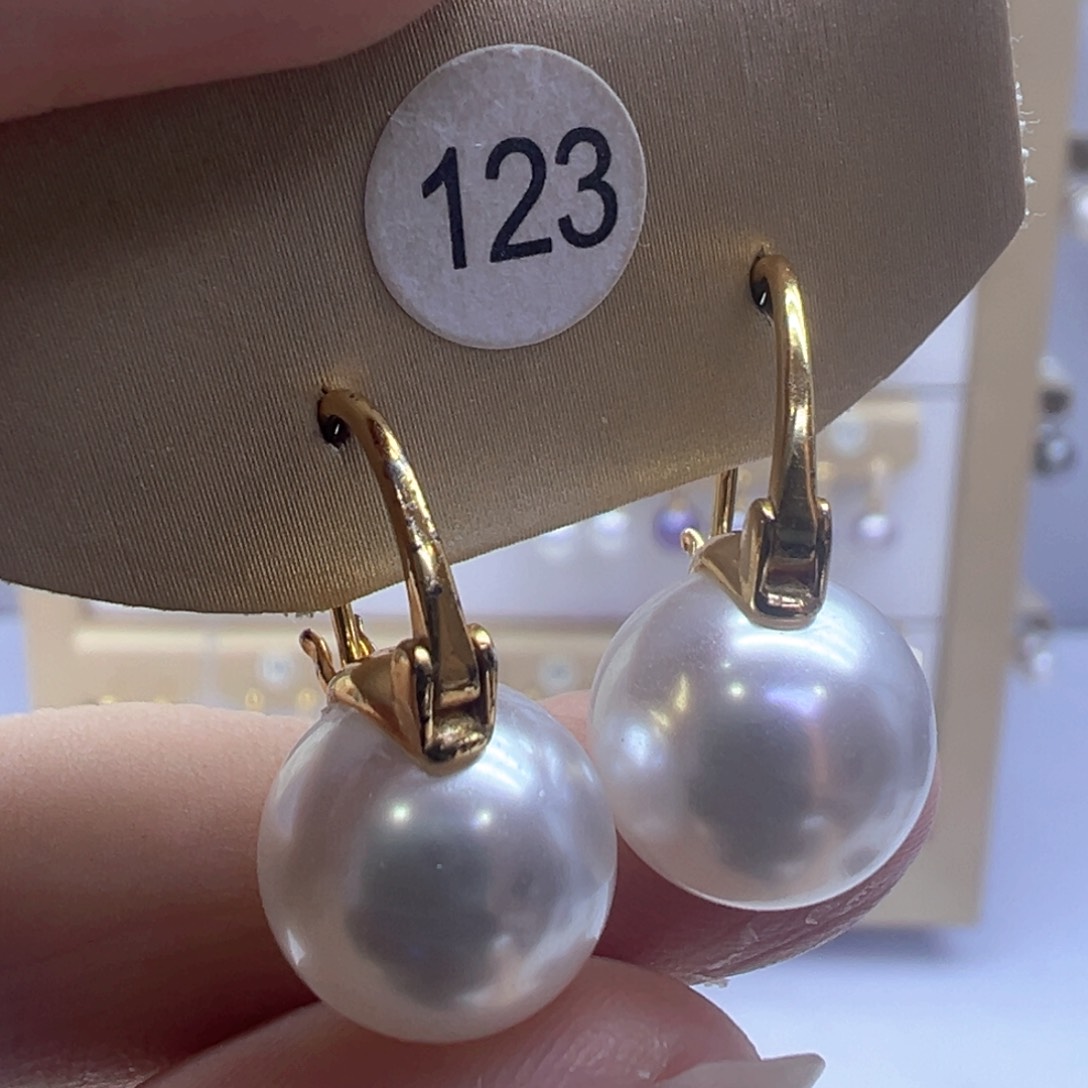 银S925镶嵌淡水珍珠耳饰