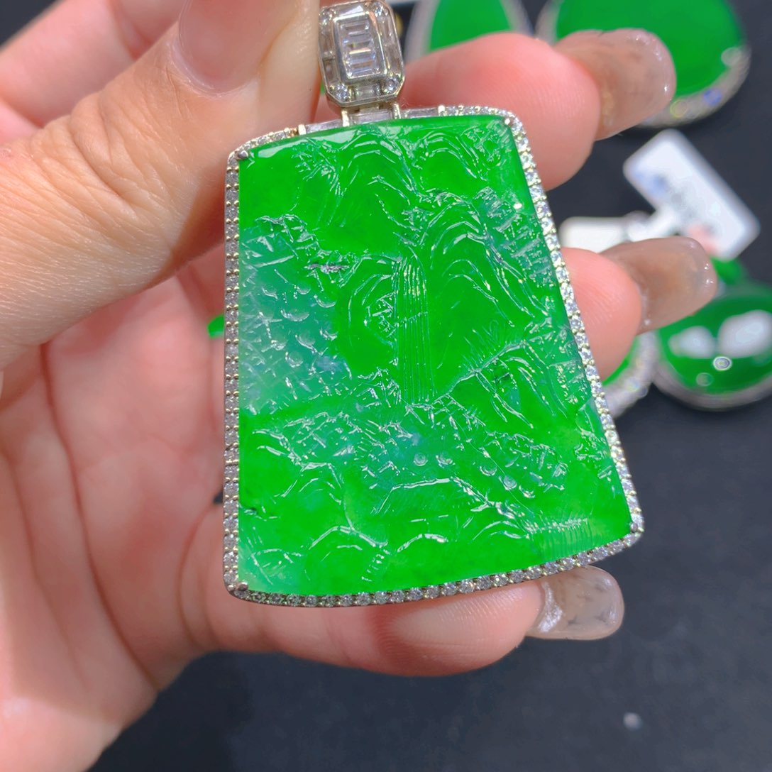 翡翠颈饰银S925镶嵌11111111111